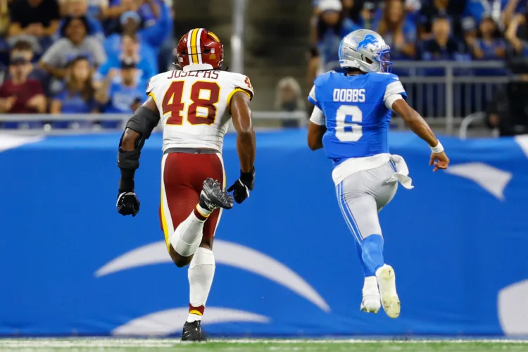 Dobbs overcomes 2 turnovers as Lions beat Commanders, 17-13